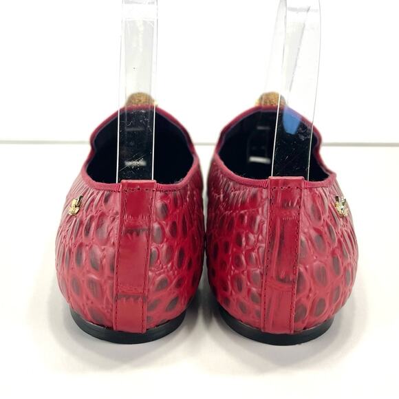 Rare New Red Flat/Loafer Sz 9/39 Jeweled Skull Alligator Leather Karen Beckmann - Picture 14 of 14